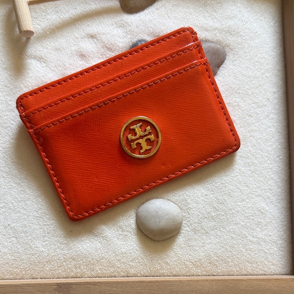 Tory Burch Vibrant Orange Card Case